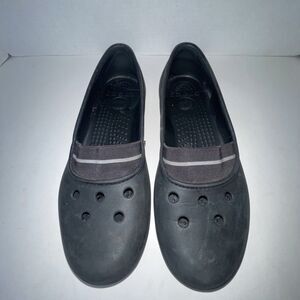 Crocs Juneau Loafers Flats Slip On Black Closed Toe Shoes Sandals Womens 8